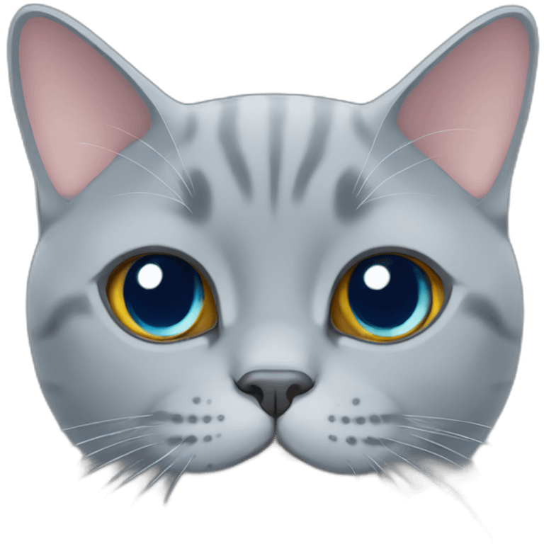 blue british shorthair cat face smiling emoji