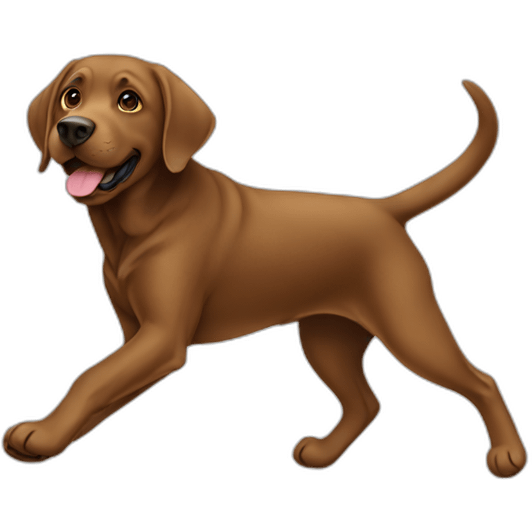 Brown Labrador climbing emoji