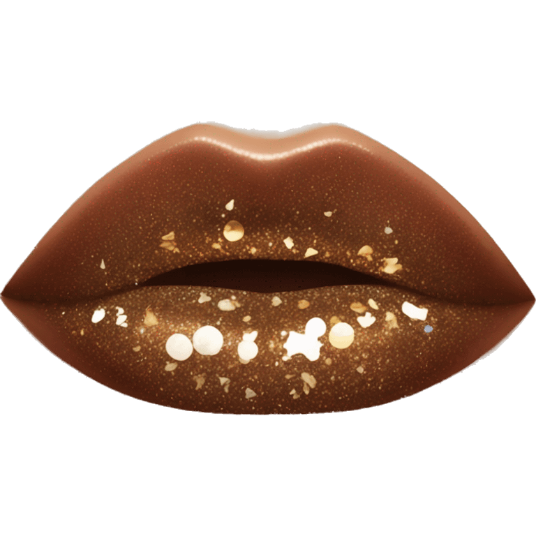 Brown ombre lip gloss with a lot of glitter emoji