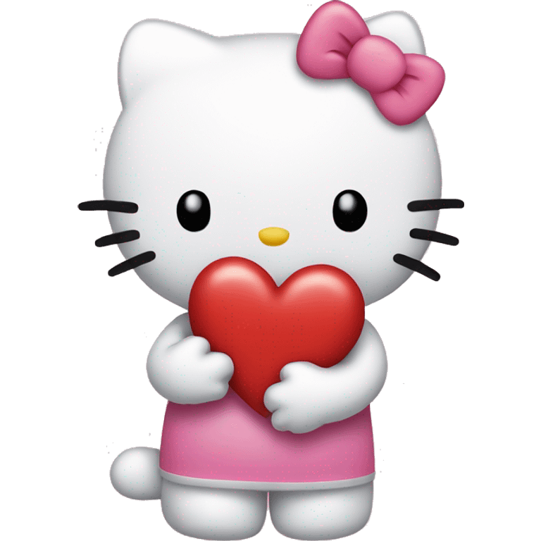 hello kitty holding a heart emoji