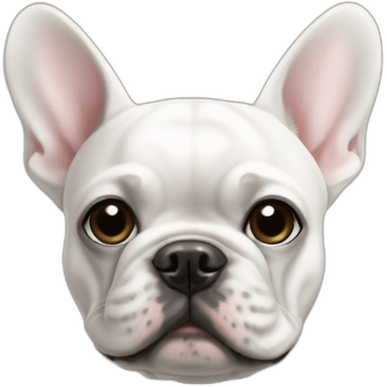 white french bulldog with one black ear emoji