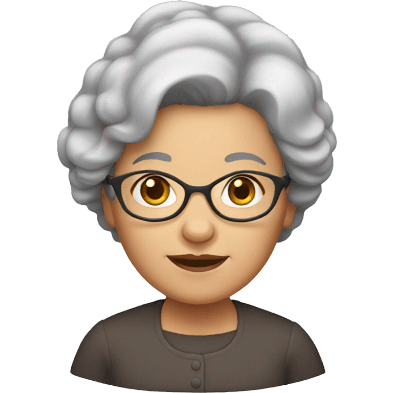 Grandma with dark brown hair emoji