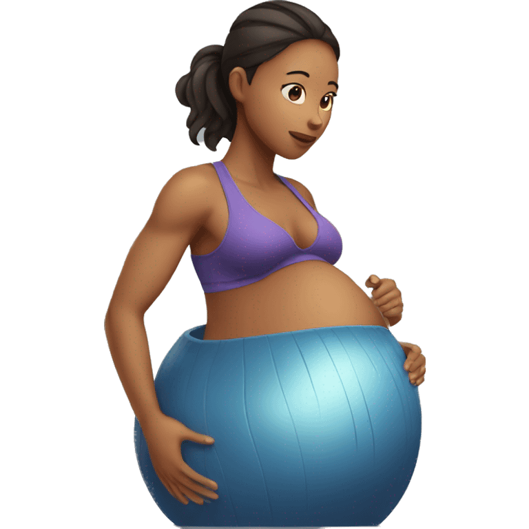 pregnant woman doing gym emoji