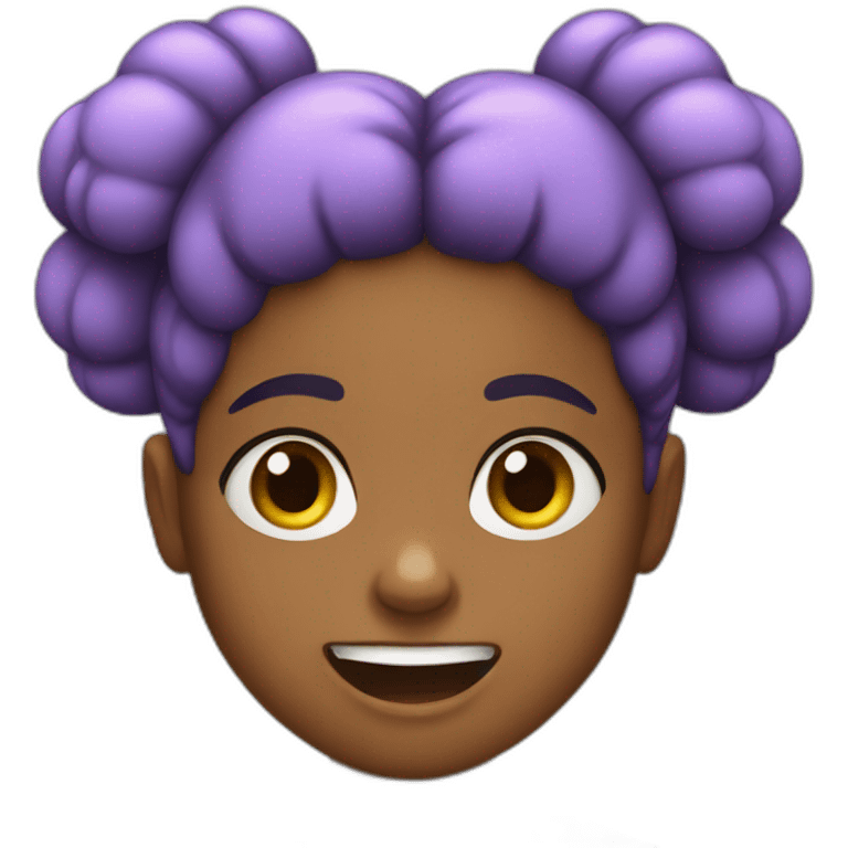 girl with 2 afro puffs yelling emoji