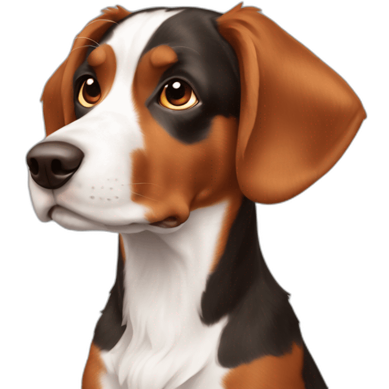 Tri color Brittany dog emoji