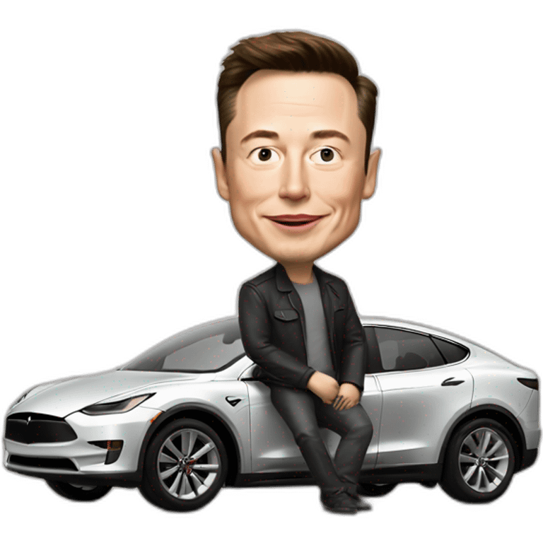 Elon musk and car emoji