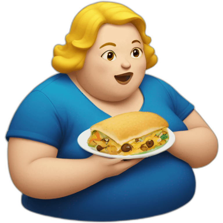 fat lady eating emoji