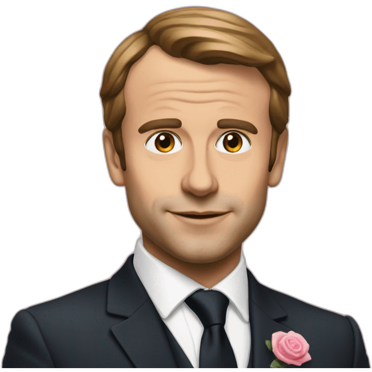 macron en rose emoji