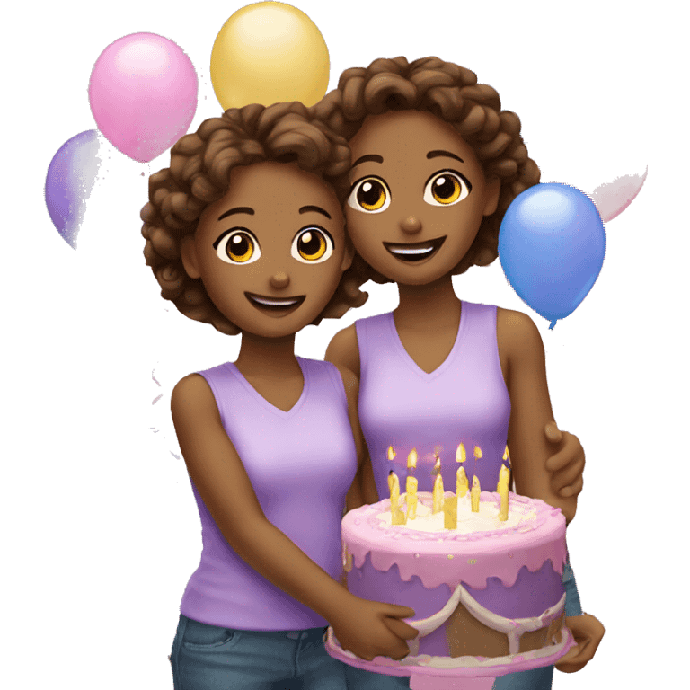 Birthday for twin girls emoji