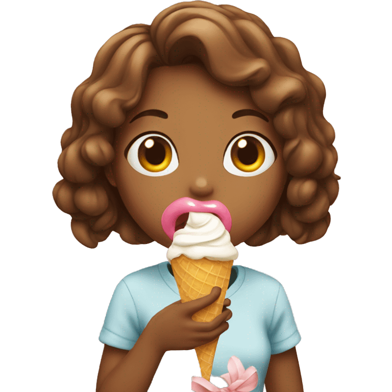 Girl licking icecream  emoji