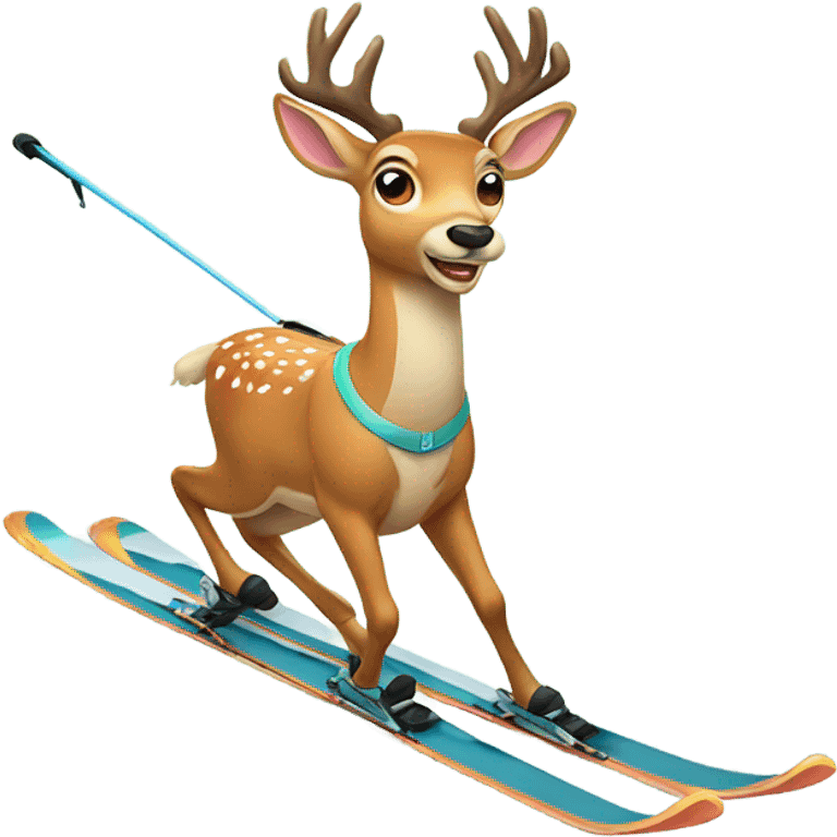 Deer skiing  emoji