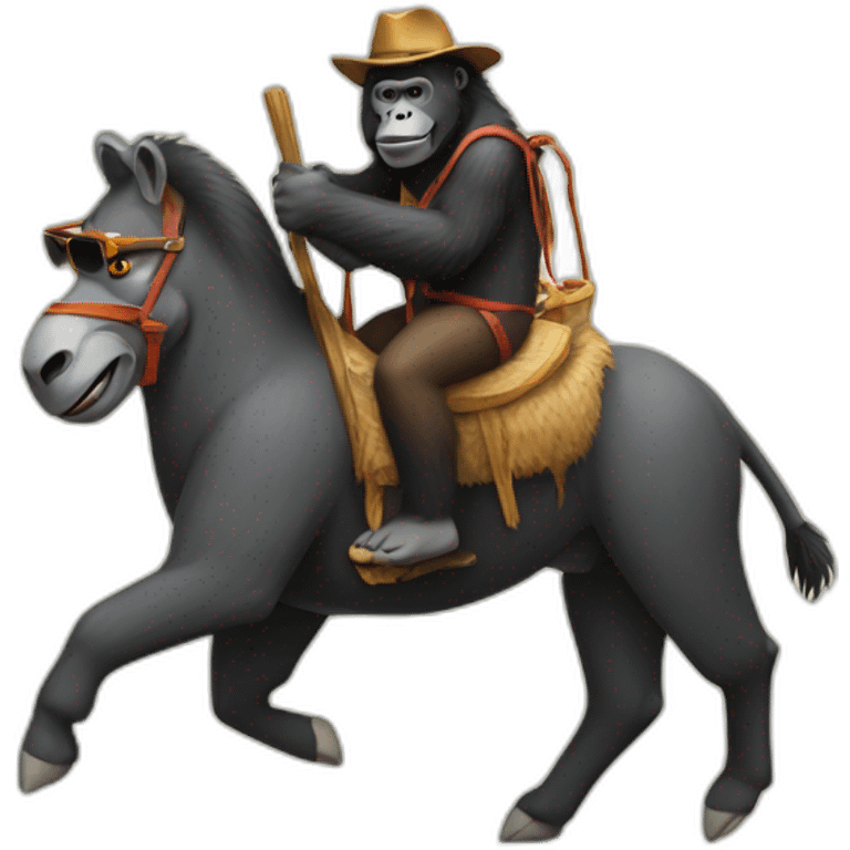 Gorilla riding a Llama emoji