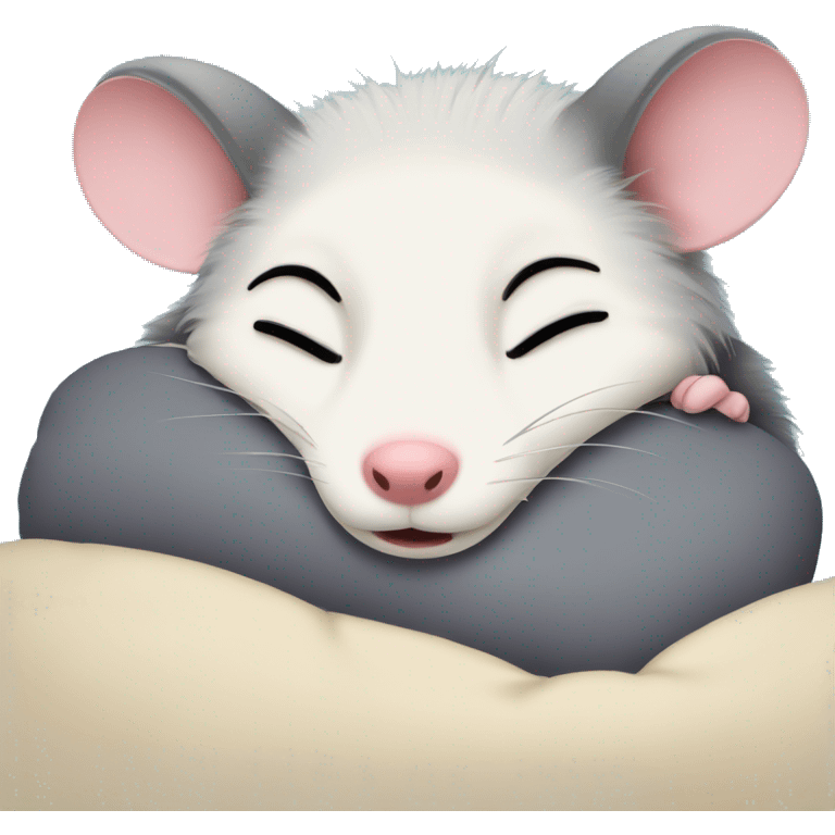 opossum sleeping with zzz coming out emoji