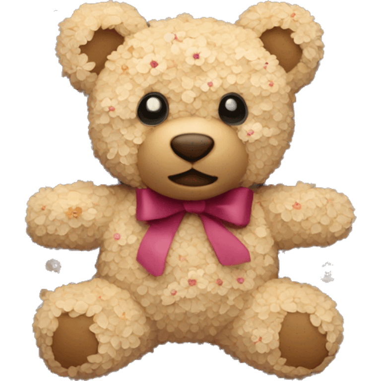 Teddy bear made out of flowers emoji