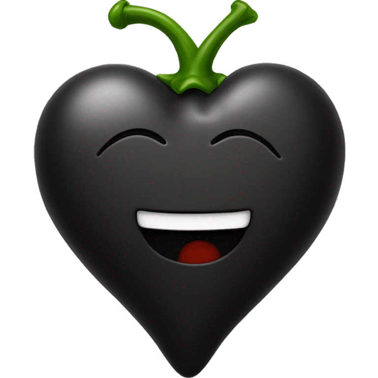 black heart with chilli emoji