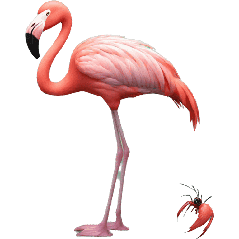 Flamingo with spider emoji