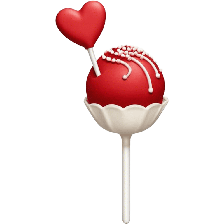 a red Valentine’s Day cake pop from starbucks emoji