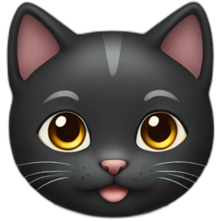 Cute cat dark color emoji