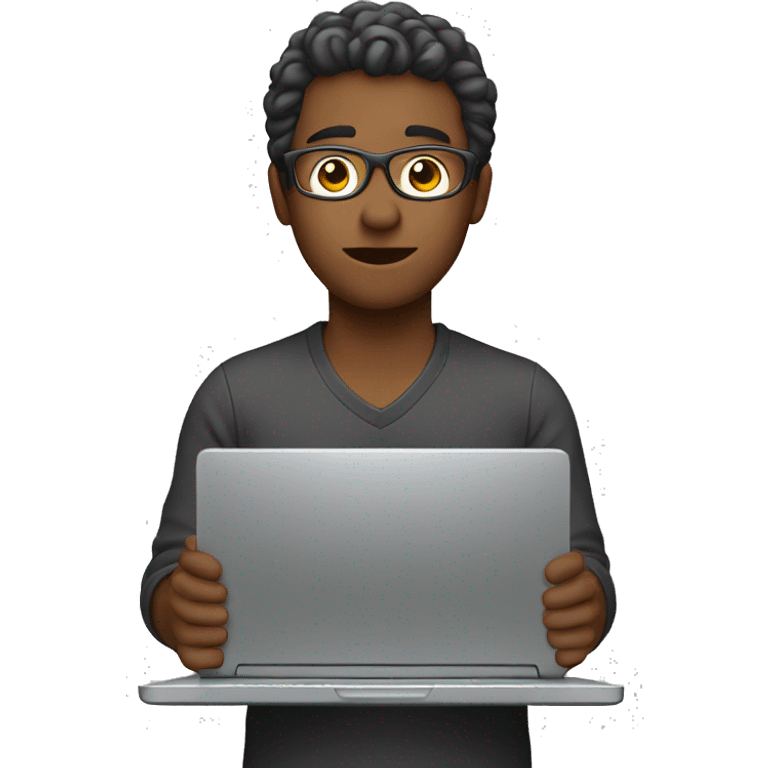 A person behind a laptop emoji