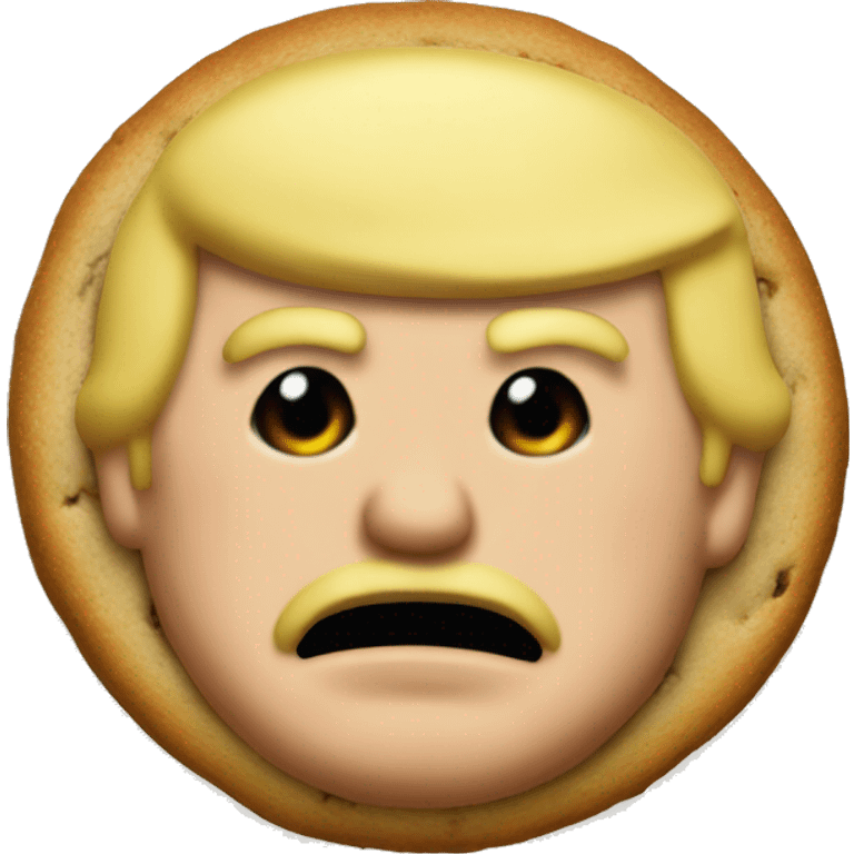 Donald trump on a cookie emoji