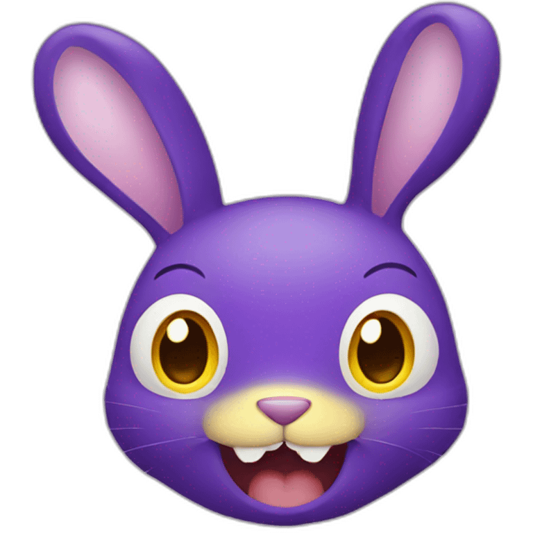 Purple Rabbit with yellow eyes and teeth emoji