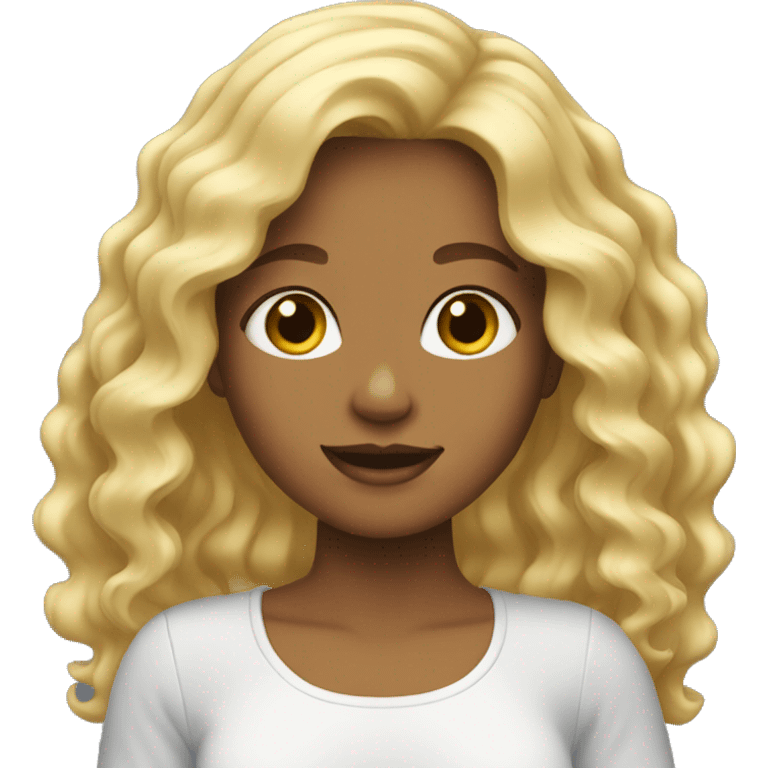 Girl with wavy blonde hair  emoji