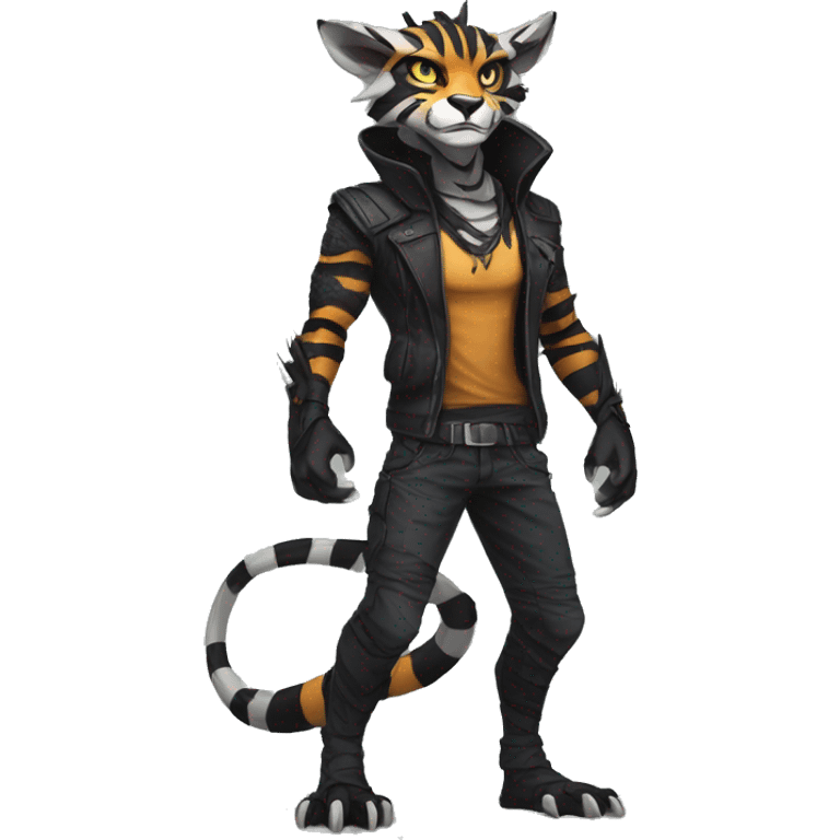 Cool Edgy Vernid species with edgy stripe markings by LiLaiRa full body emoji