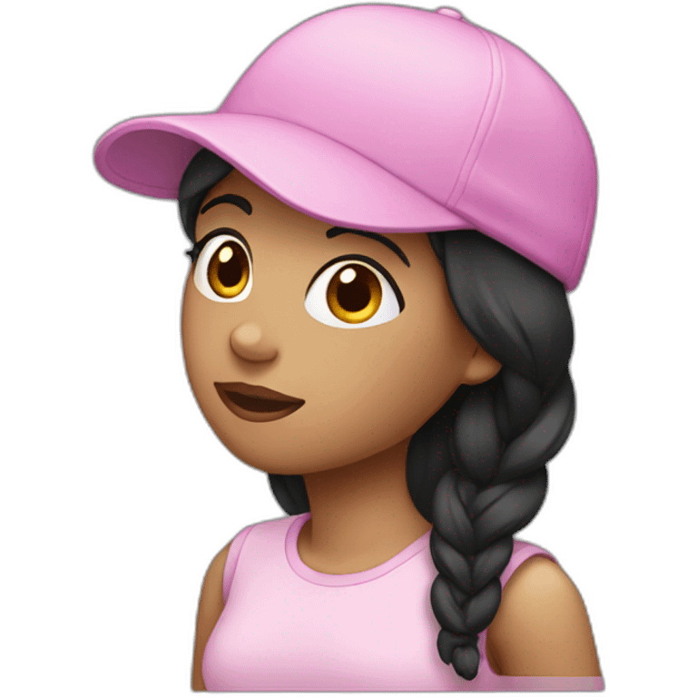 woman black hair with cap emoji