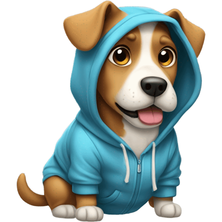 Dog wearing hoodie emoji