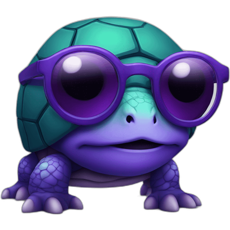 purple turtle in glasses emoji