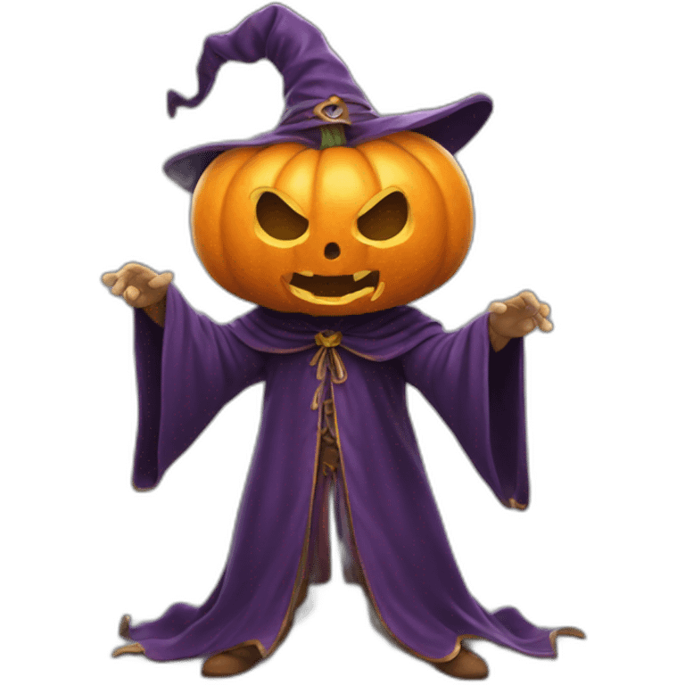 pumkin wizard casting a spell emoji