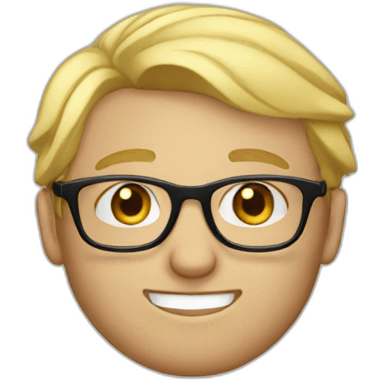 Blonde guy with glasses emoji