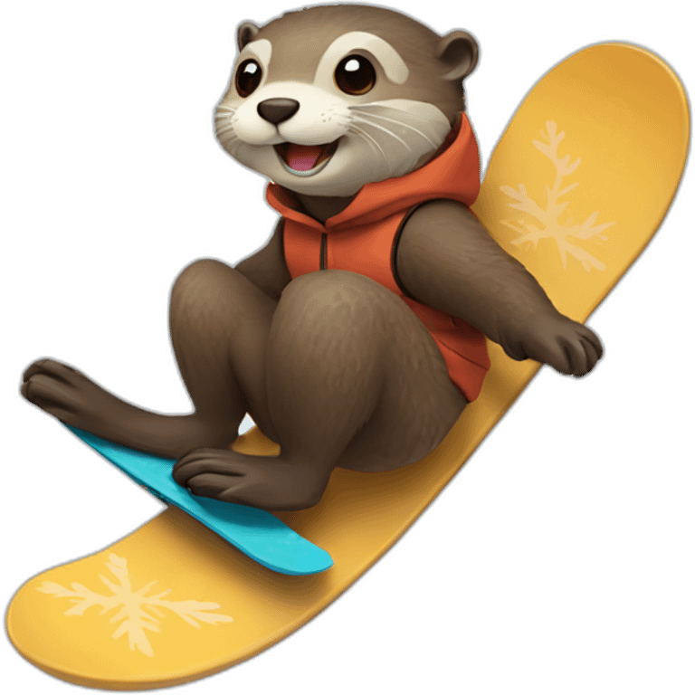 otter snowboarding emoji