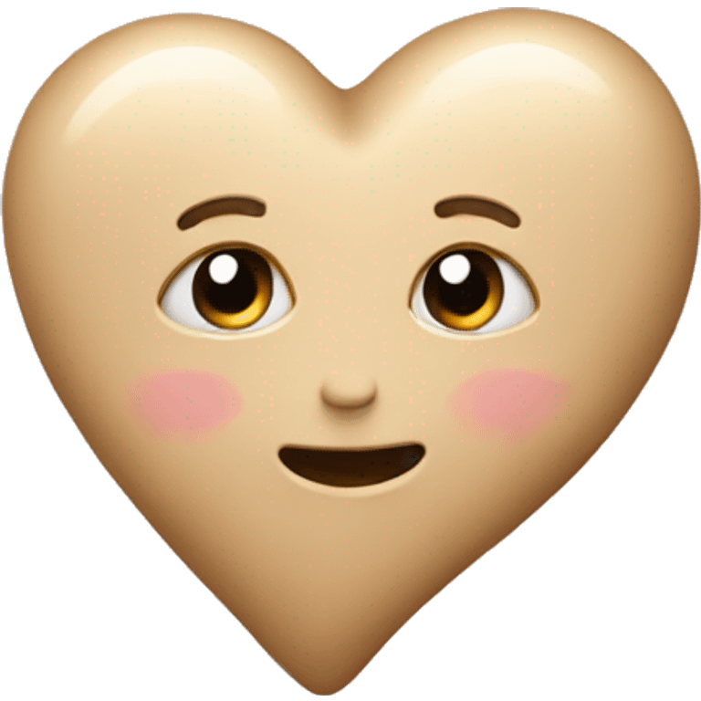 beige creamy heart  emoji