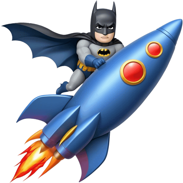 batman riding a rocket ship boom! emoji