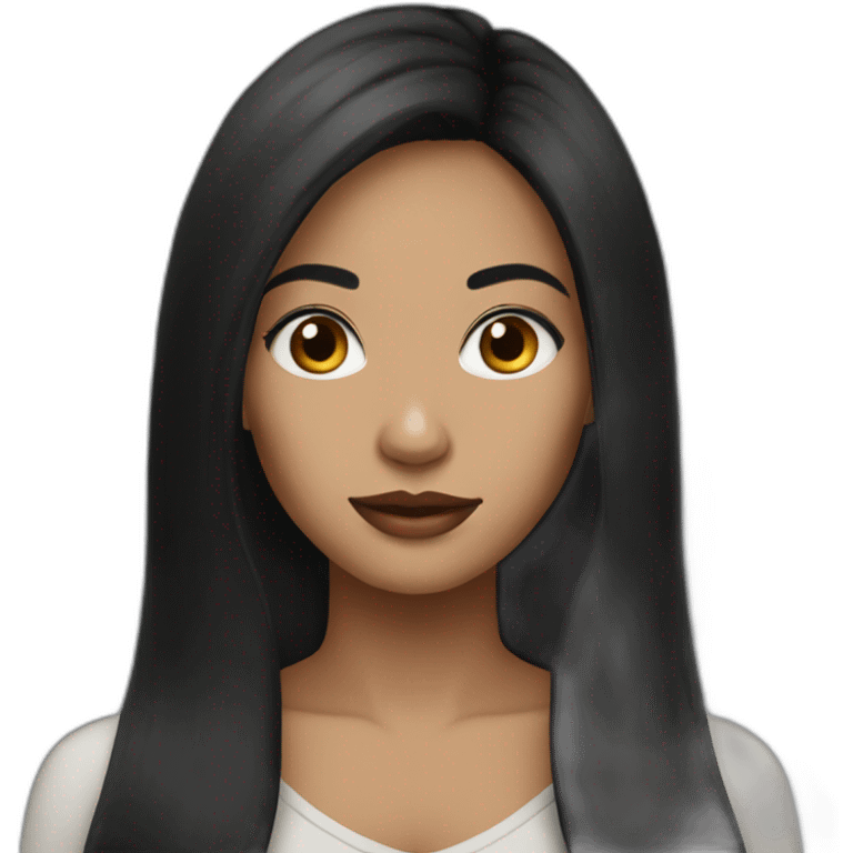 monica woman dark eyes black long hair emoji