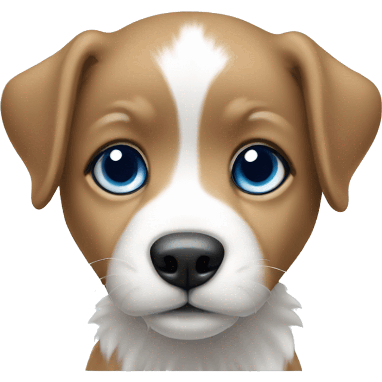 newborn dog with blue eye and white fur emoji