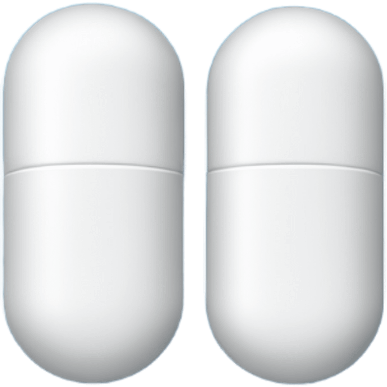 A one capsule-shaped pill: one half is blue, and the other half is white. emoji