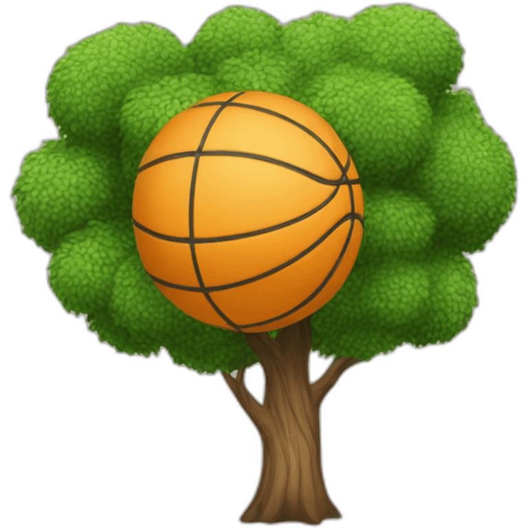 Ballon de basket sur un arbre emoji