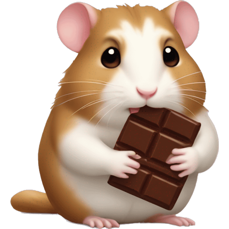 hamster eating a bar of chocolate emoji