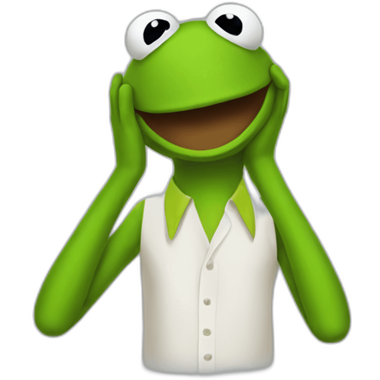 anxious kermit the frog emoji