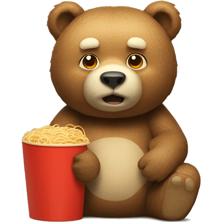 Bear with asia noodle box emoji