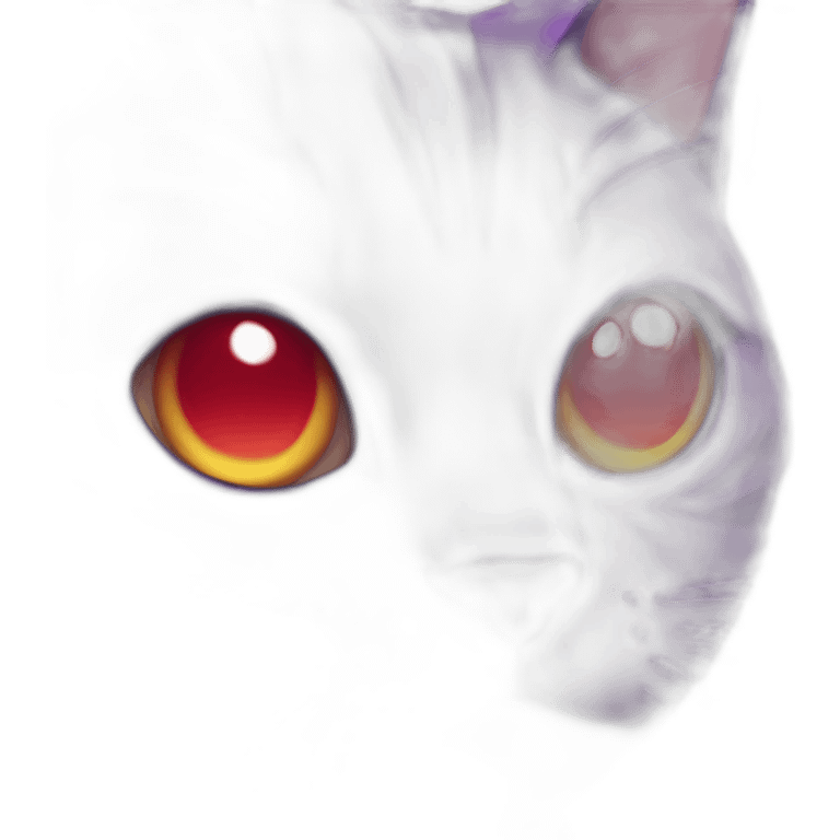 purple cat releasing red gas from mouth emoji