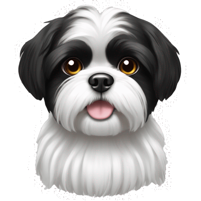 black and white shih tzu emoji