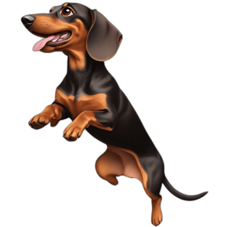 dachshund doing arobatics emoji