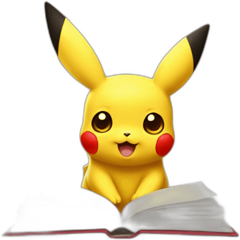 pikachu with book emoji