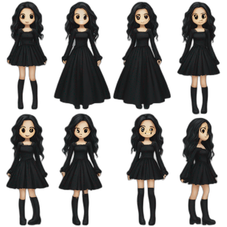 Goth girl black dress emoji