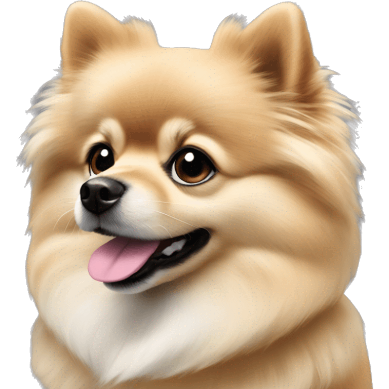 Black hair blonde face short nose Pomeranian  emoji