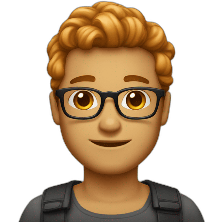 un beau gosse au couleur caramel avec des cheveux crépus noir emoji