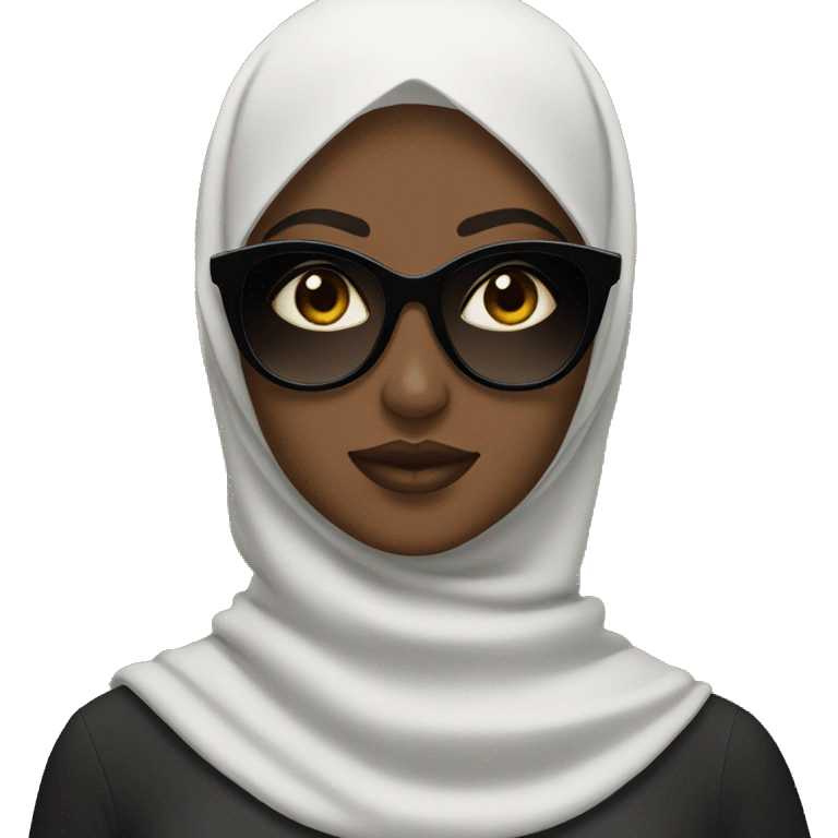 Black Hijabi with dark sunglasses emoji